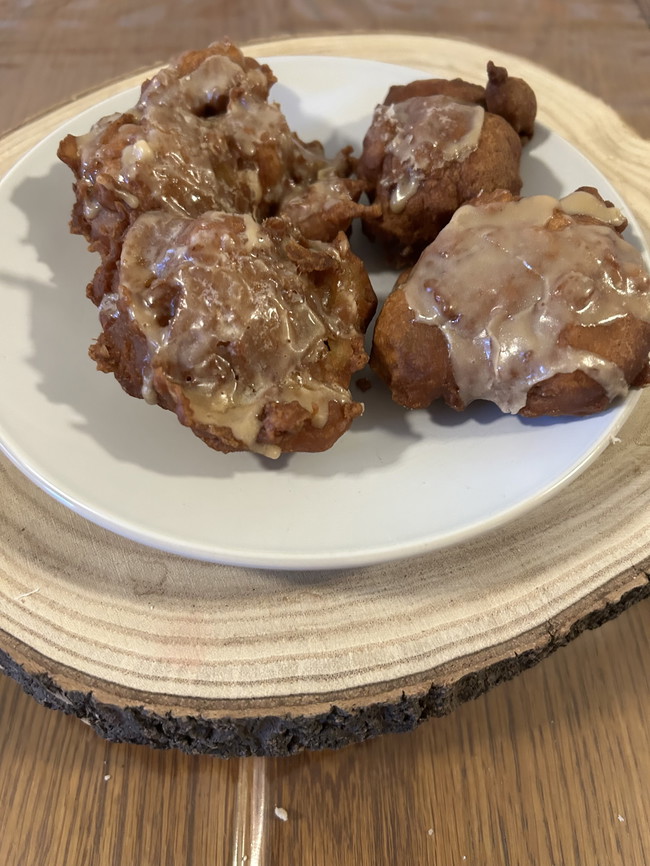 Image of Delicious Homemade Apple Fritters with Maple Glaze