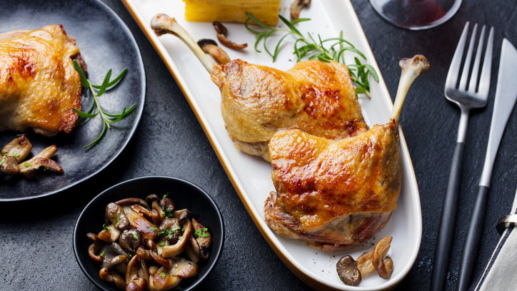 Image of Crispy Moulard Duck Leg Quarters with Herb Glaze