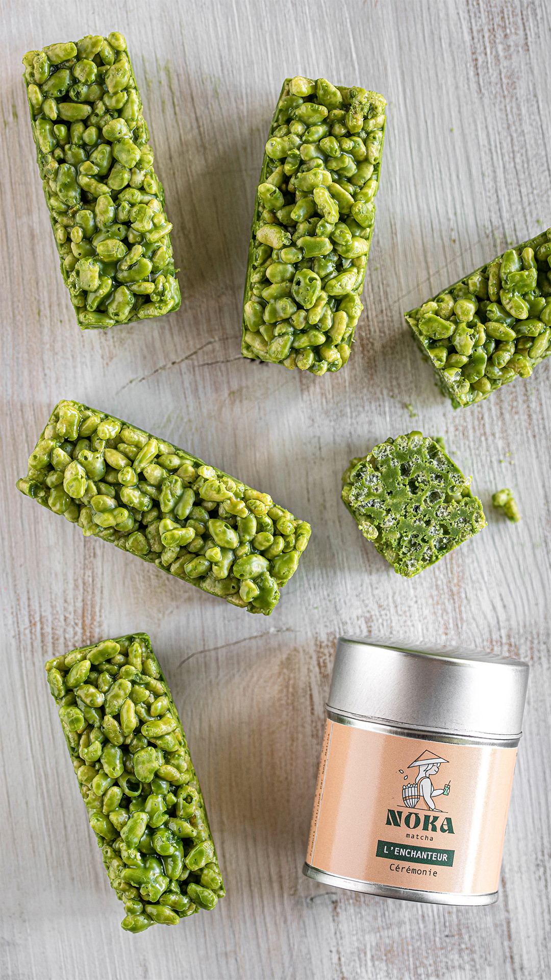 Barres crunchy au matcha