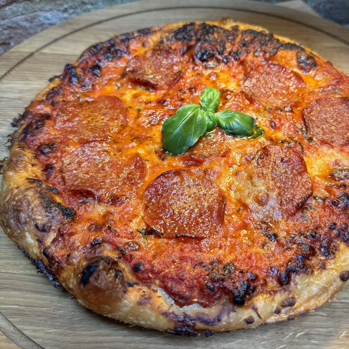 Pepperoni pan pizza