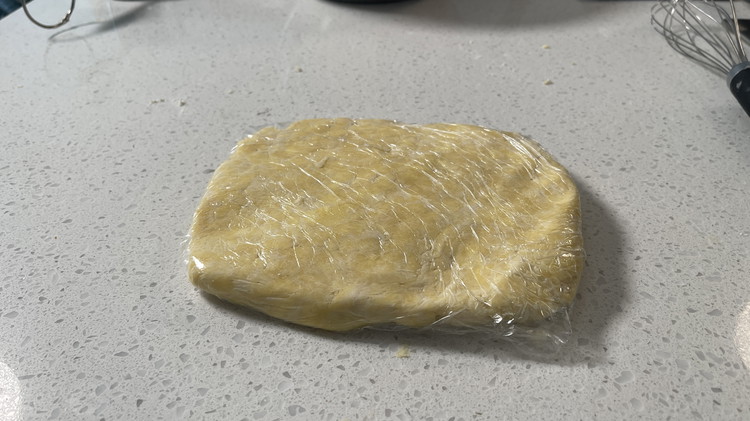 Image of Roughly form into a 2cm thick square, wrap it in glad wrap and bang into the fridge for one hour