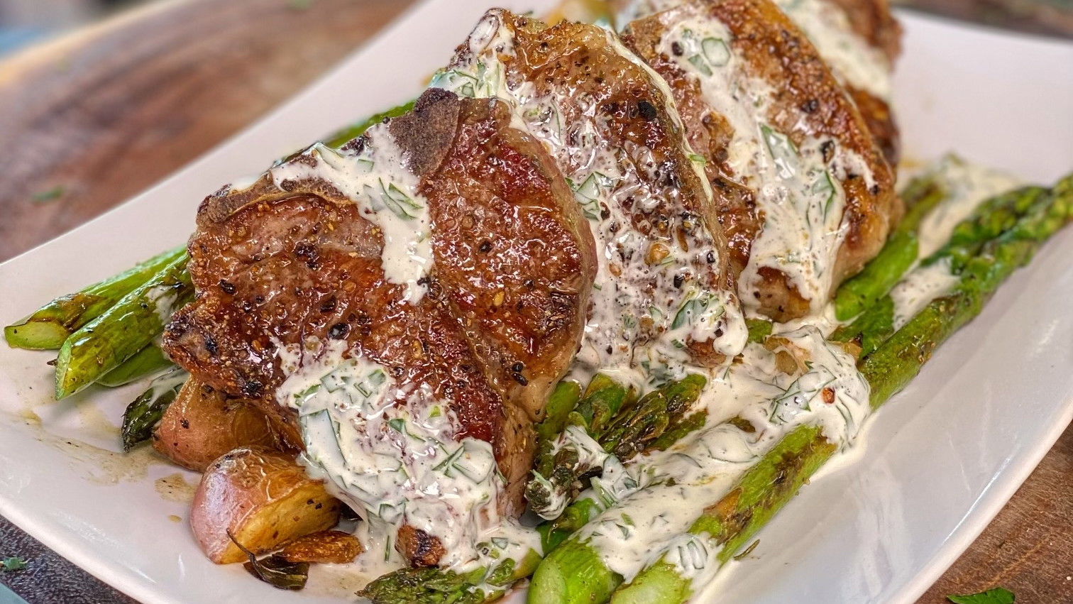 Image of Lamb Chops with Lemon Sherry Mayo