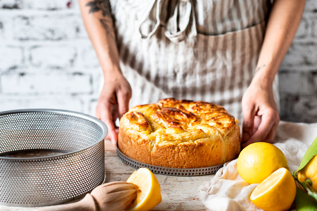 Brioche chinois con crema de limón