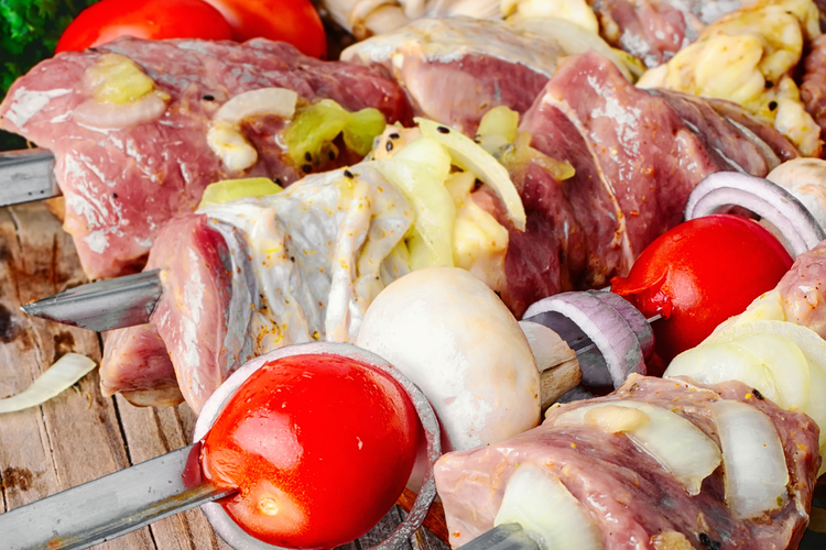 Image of When you are ready to skewer your kebabs put a...