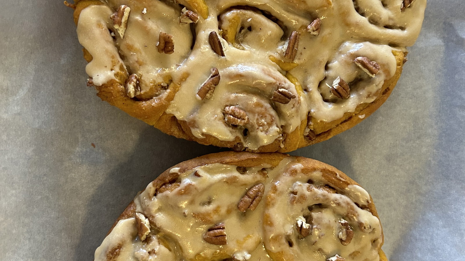 Image of Soft and Fluffy Pumpkin Spice Cinnamon Rolls with Maple Sugar