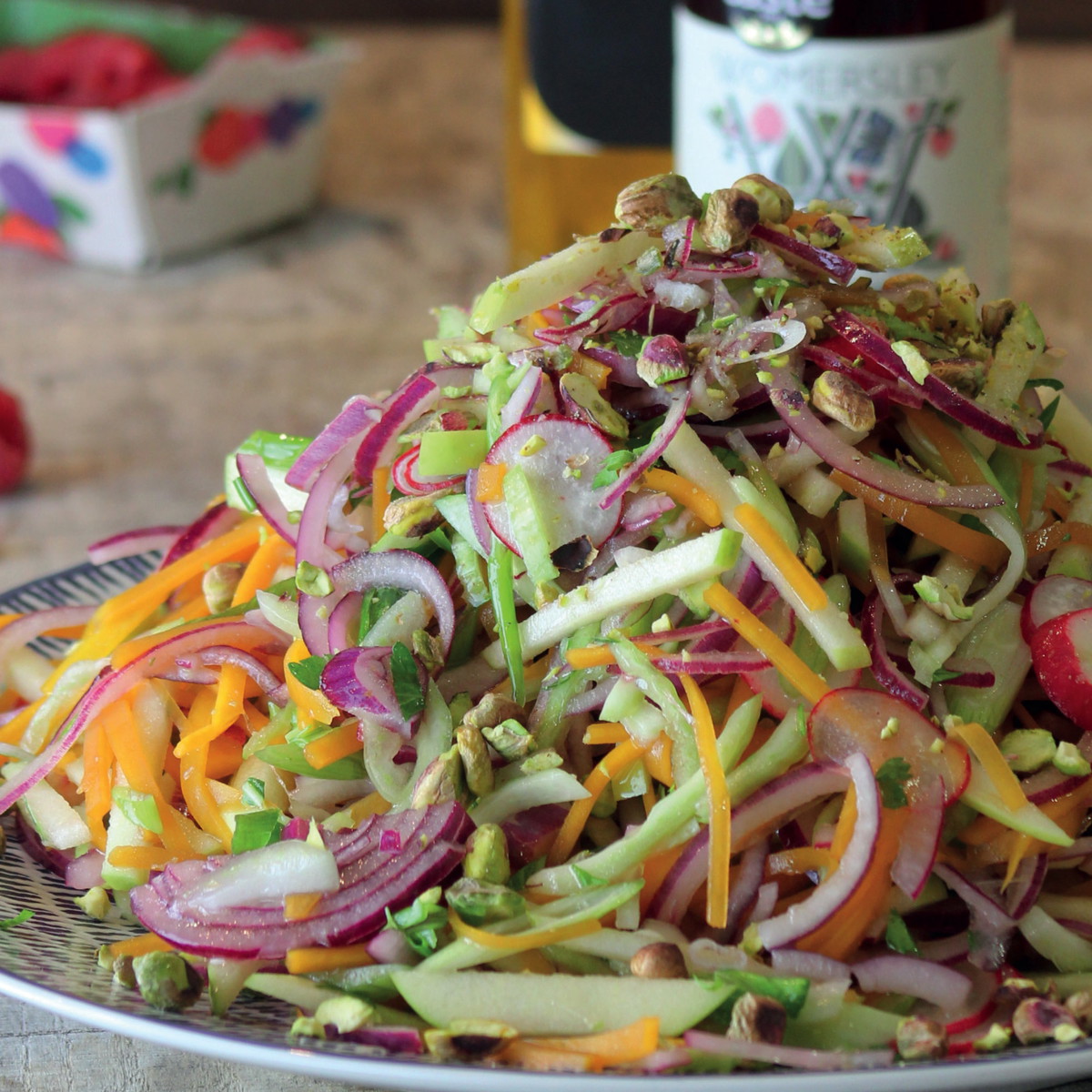 PISTACHIO WINTER SLAW WITH WOMERSLEY RASPBERRY VINEGAR