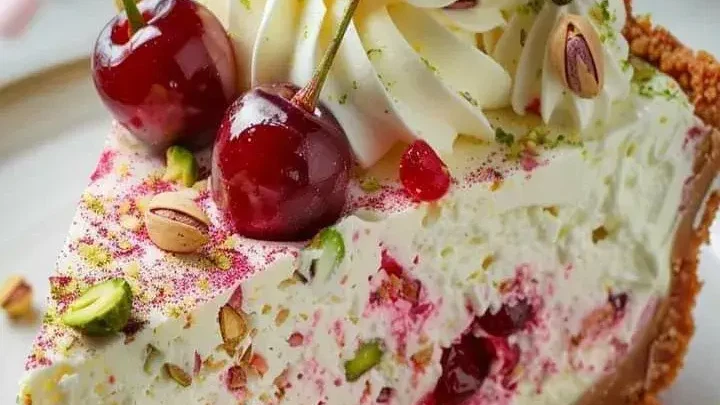 Image of Luscious Lemon-Lime Cherry Pistachio Cheesecake