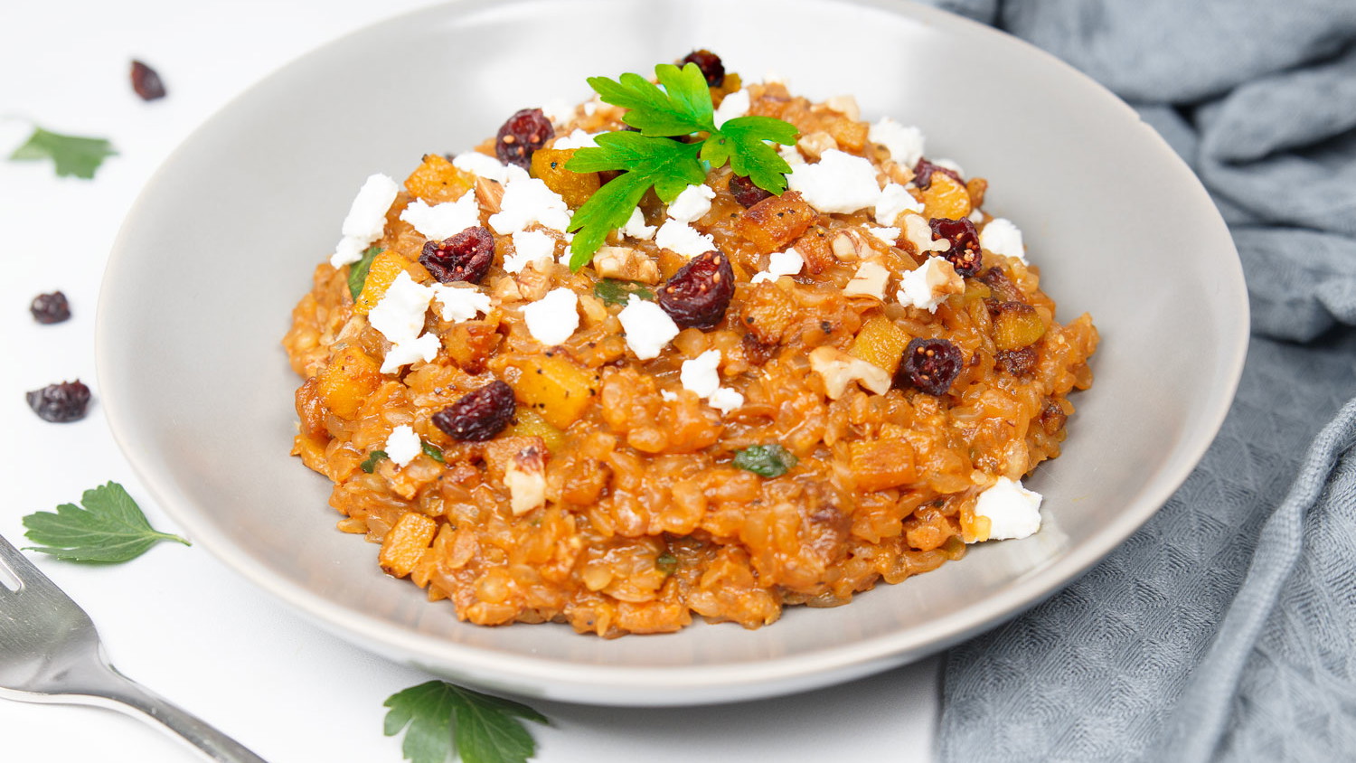 Rezept: Low Carb Kürbis-Risotto mit Shileo Reis