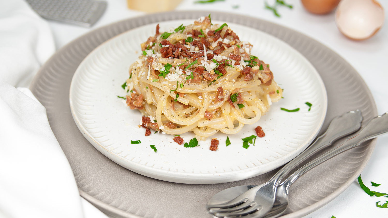Vegetarische Low Carb Carbonara
