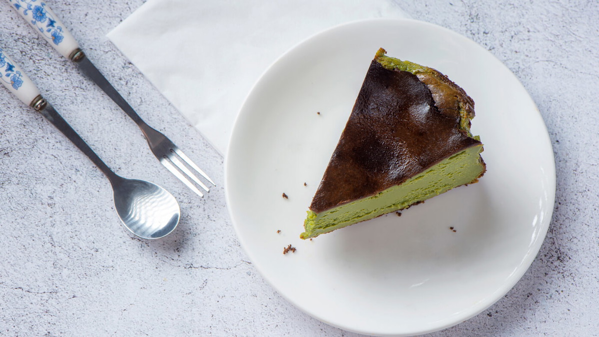 Receta de tarta de queso vasca Matcha