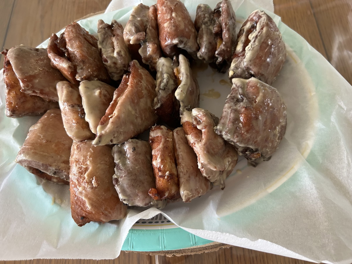 Maple Peach Bourbon Fritters