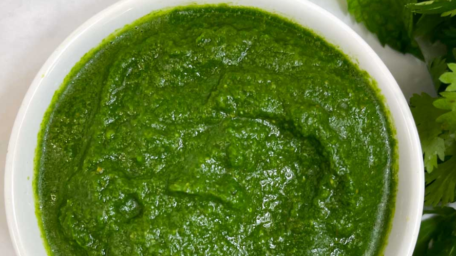 Image of Cilantro Mint Chutney with Pulingari Podi