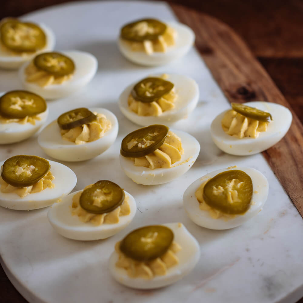 Aleppo Horseradish Deviled Eggs