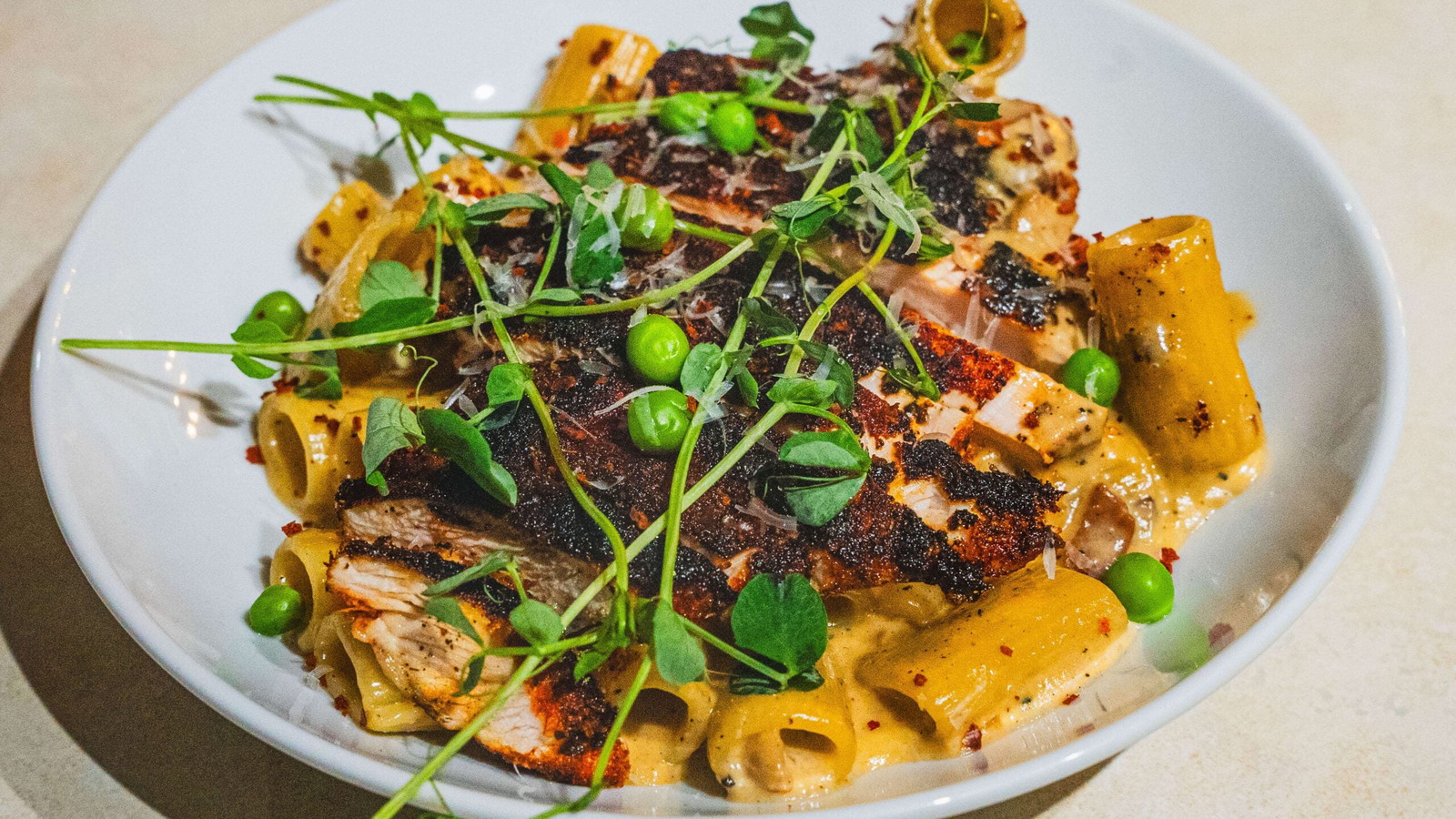 Image of Black Magic Blackened Chicken & Prosciutto Cider Cream Pasta