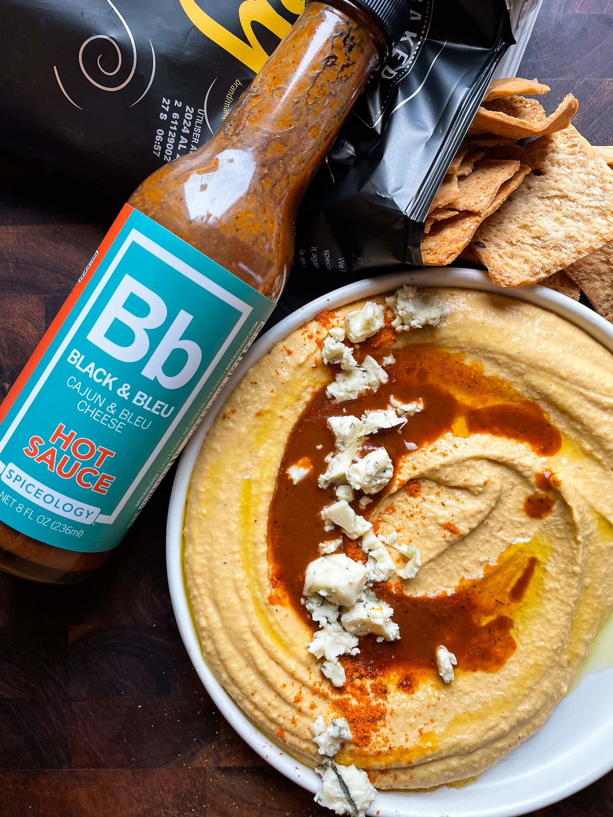 Black & Bleu Hot Sauce Hummus