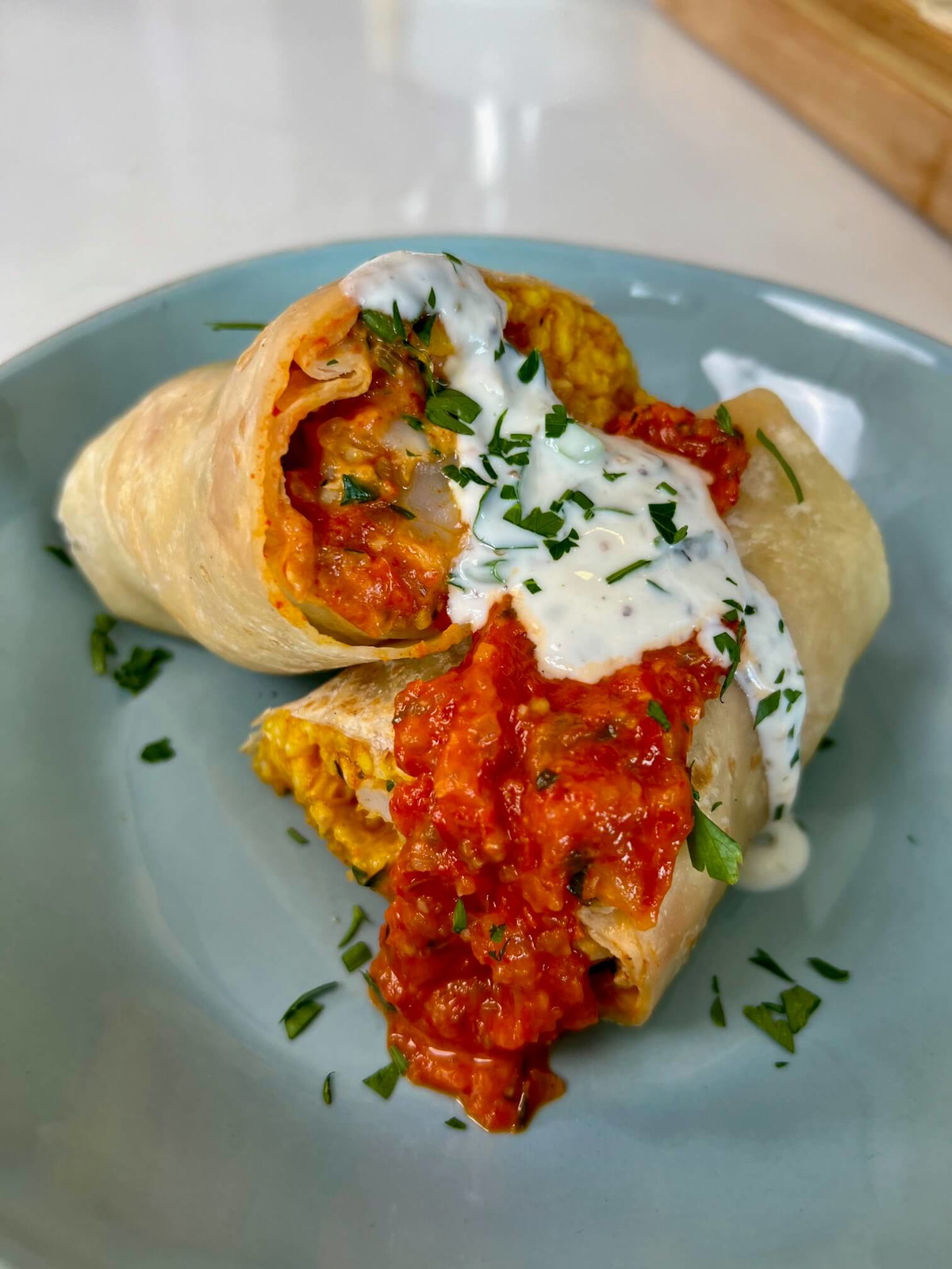 Tomatador Paella-Inspired Shrimp Burrito