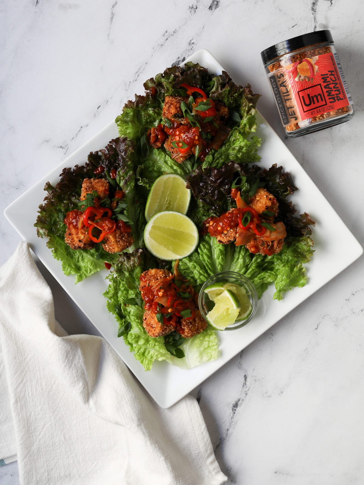 Umami Punch Crispy Tofu Lettuce Wraps
