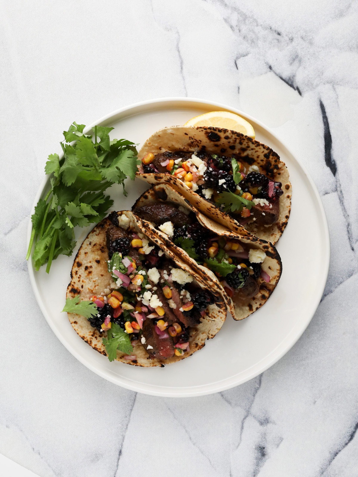 Steak Tacos with Blackberry Corn Salsa