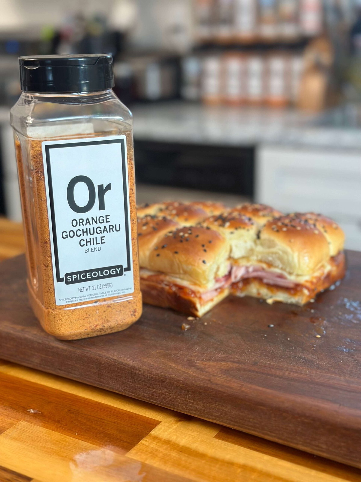 Orange Gochugaru Chile Marmalade Ham Sliders