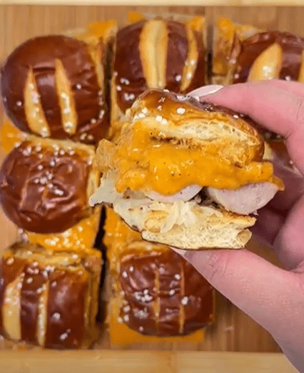 Nashville Hot Beer Cheese Sausage King's Hawaiian Sliders