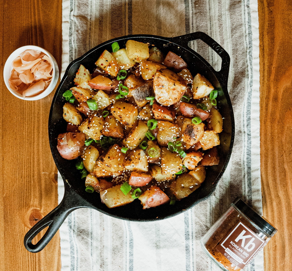 Korean BBQ Grill-Braised Idaho Potatoes with Bibimbap Glaze