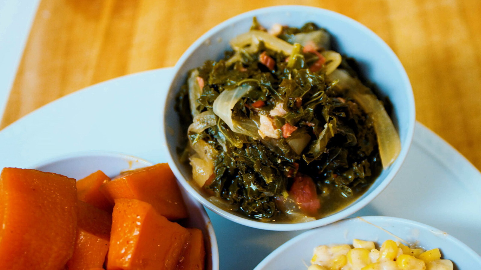 Image of Garlic Pepper Slow-Cooked Greens with Cottage Ham