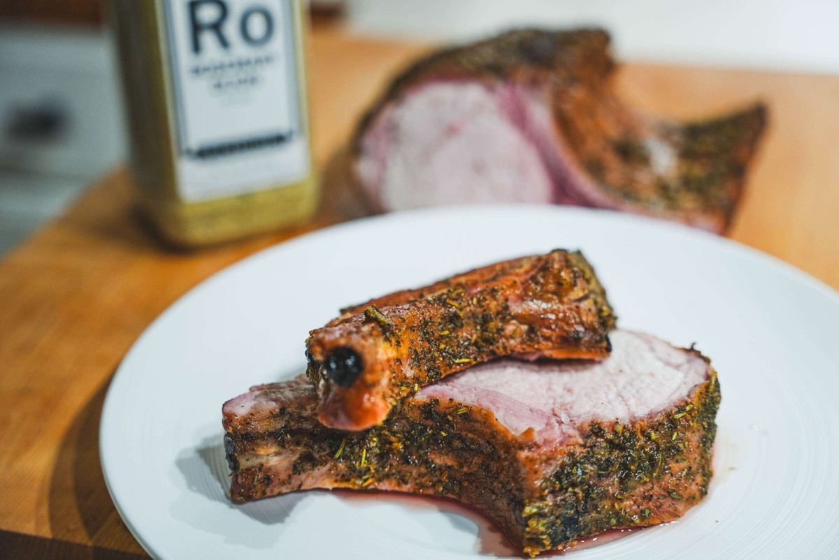 Rosemary Dijon Smoked Bone-In Pork Tenderloin