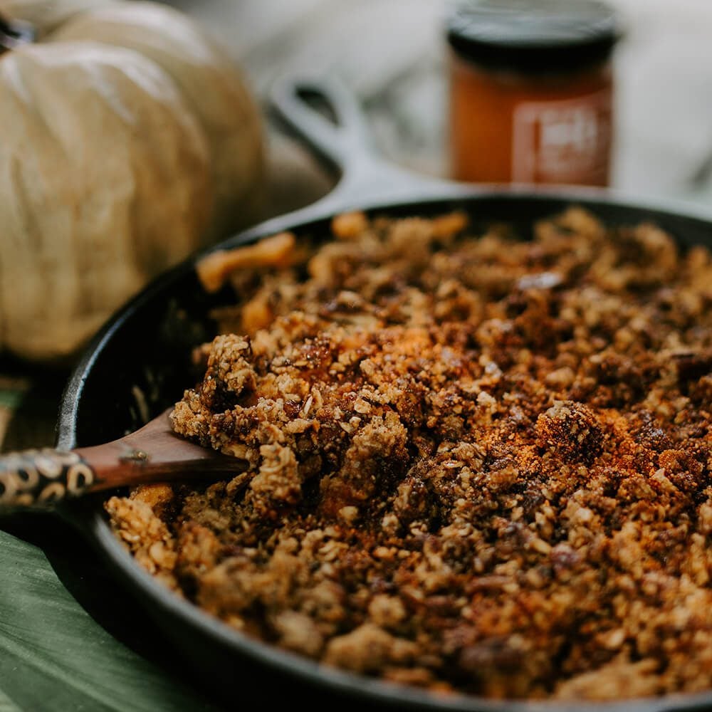 Smoky Honey Habanero Sweet Potatoes and Spicy Granola