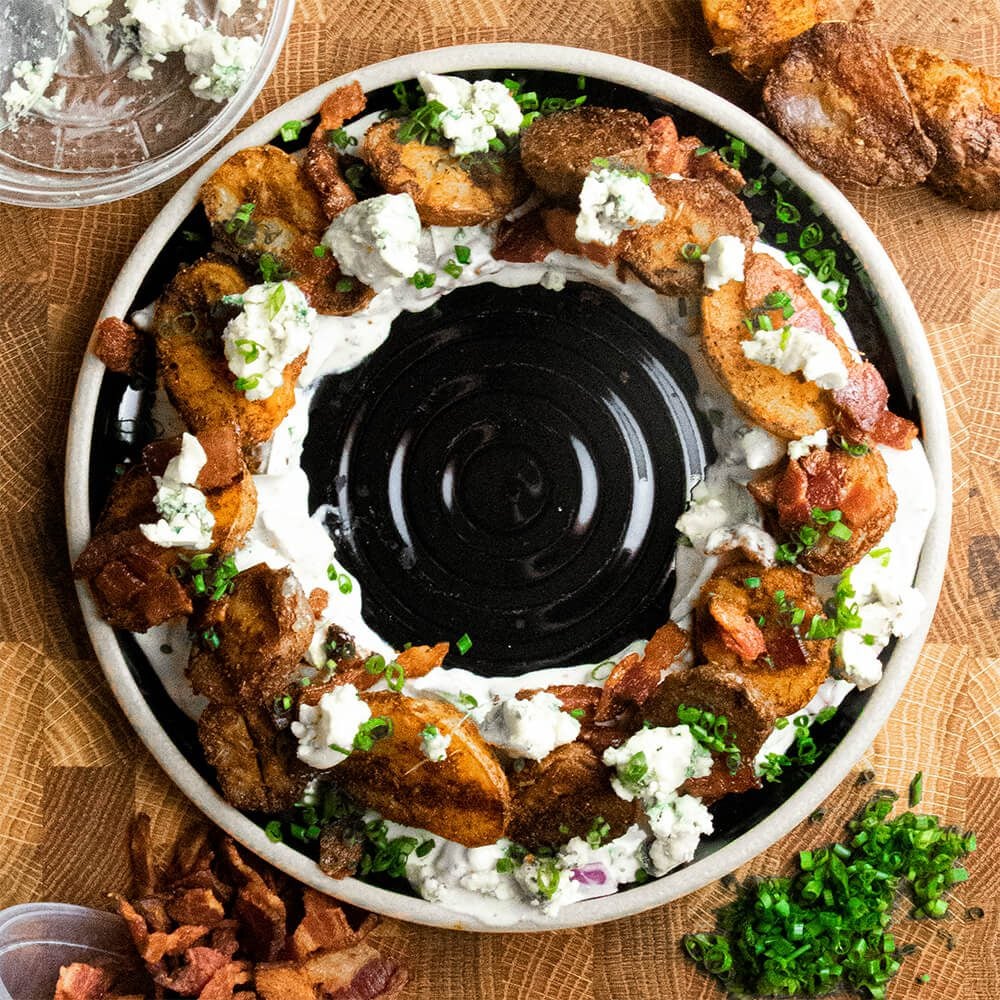 Black & Bleu Grilled Potato Salad