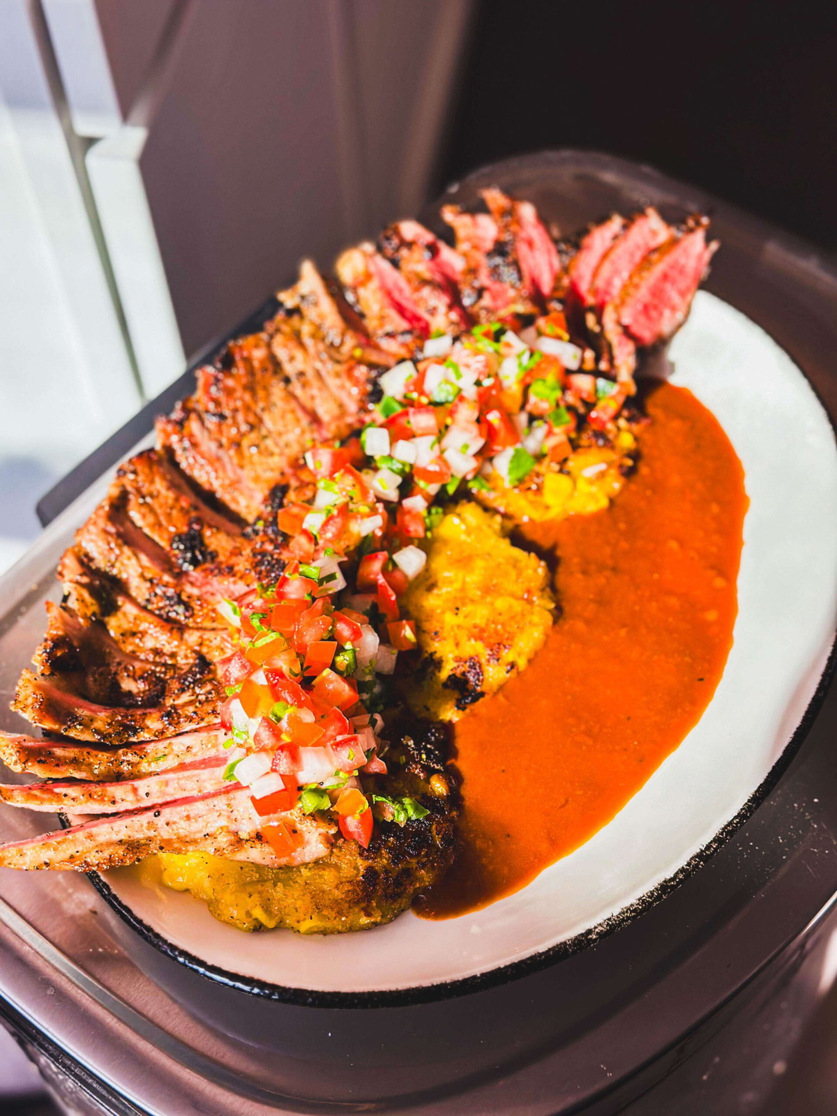Chile Con Limon Corn Cakes & Rojo Sauce with Ibérico Pork Secreto