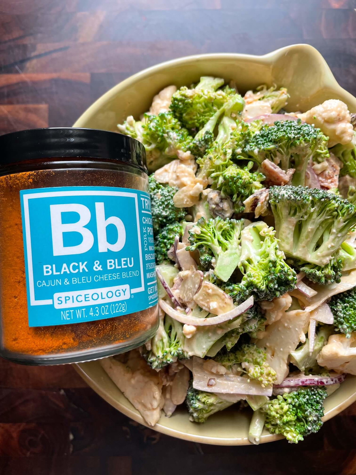 Black & Bleu Bacon Broccoli & Cauli Salad
