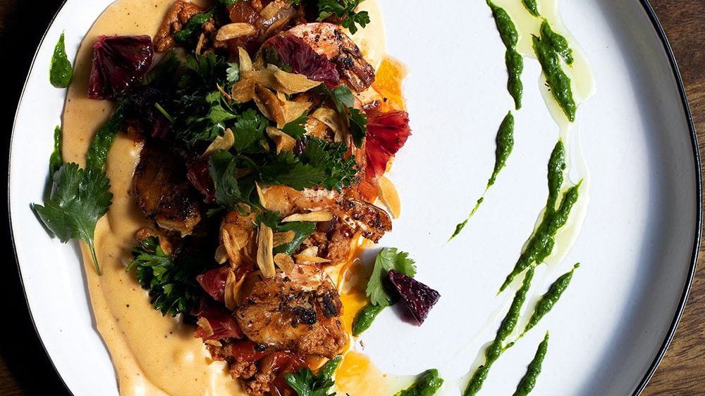 Image of Hot Bird Polenta and Shrimp Recipe