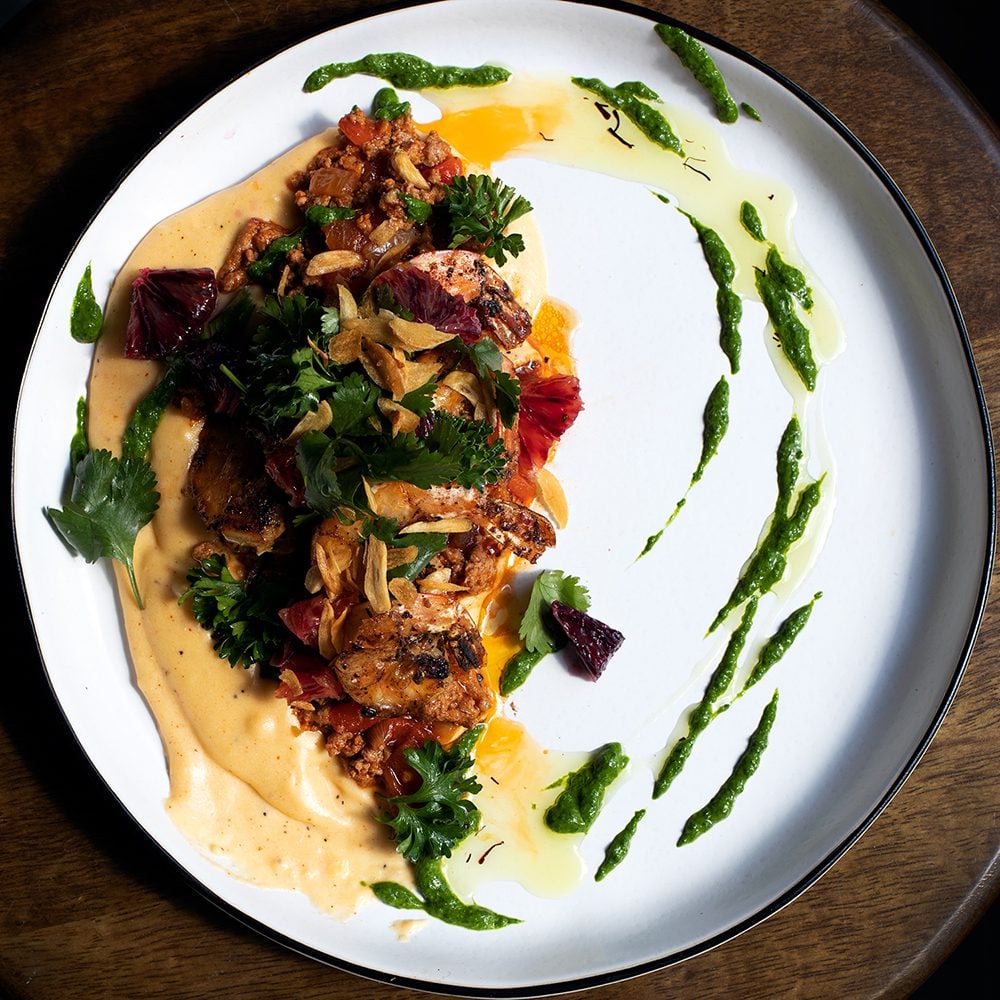 Hot Bird Polenta and Shrimp Recipe