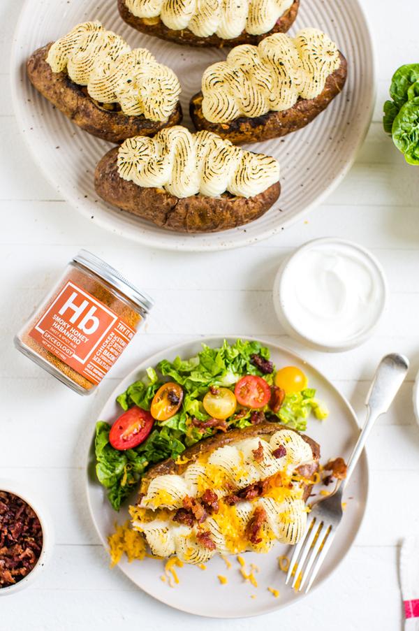 Smoky Honey Habanero Sloppy Joe Baked Potato
