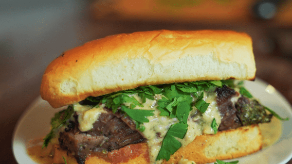 Image of Flank Steak Sando with Cougar Gold Queso