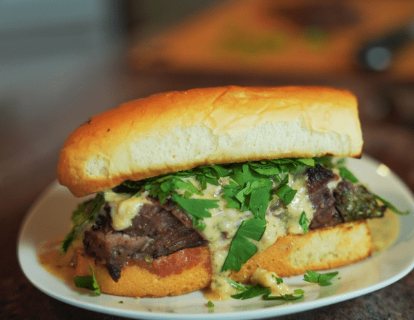 Flavor Hog Flank Steak Sando with Cougar Gold Queso