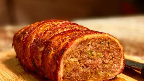 Image of Chef Chad White's Smoked, Bacon-Wrapped Meatloaf