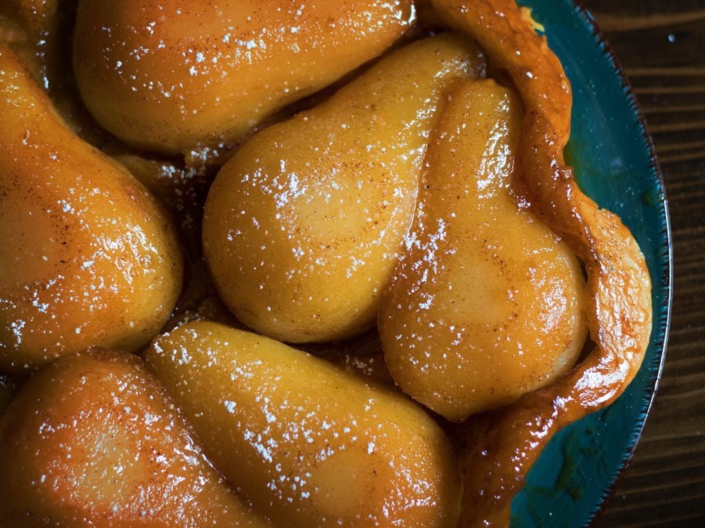 Smoky Honey Habanero Caramel Pear Tart