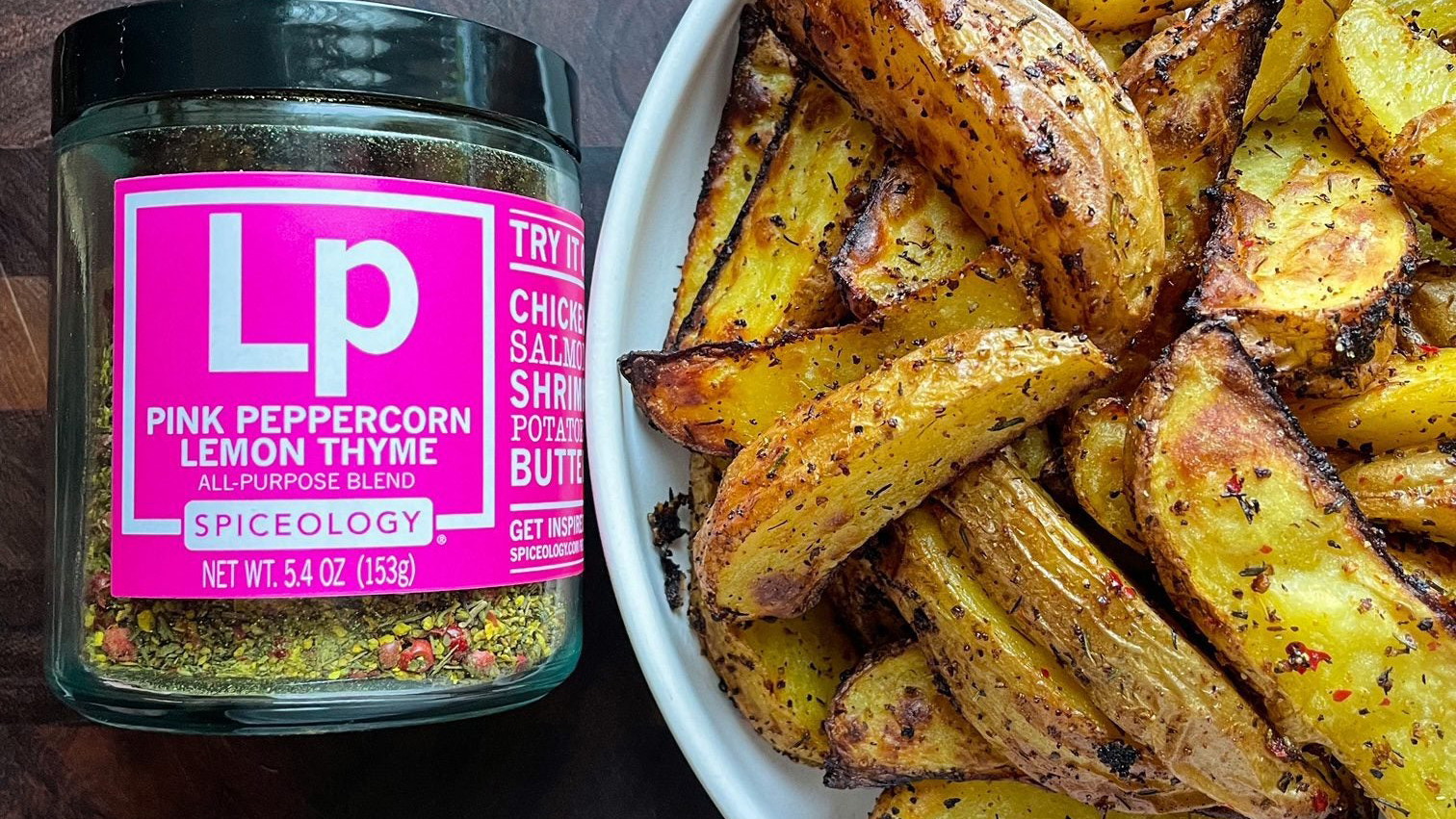 Image of Pink Peppercorn Lemon Thyme Crispy Potatoes