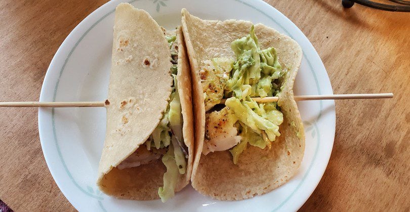 Guac n' Roll Fish Tacos with Avocado Slaw