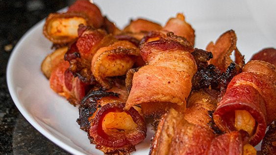 Image of Bacon-Wrapped Shrimp with Honey Horseradish