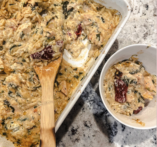 Image of One Pan Chicken Orzo Bake