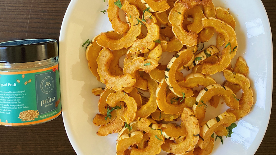 Image of Roasted Delicata Squash with Pulingari Podi