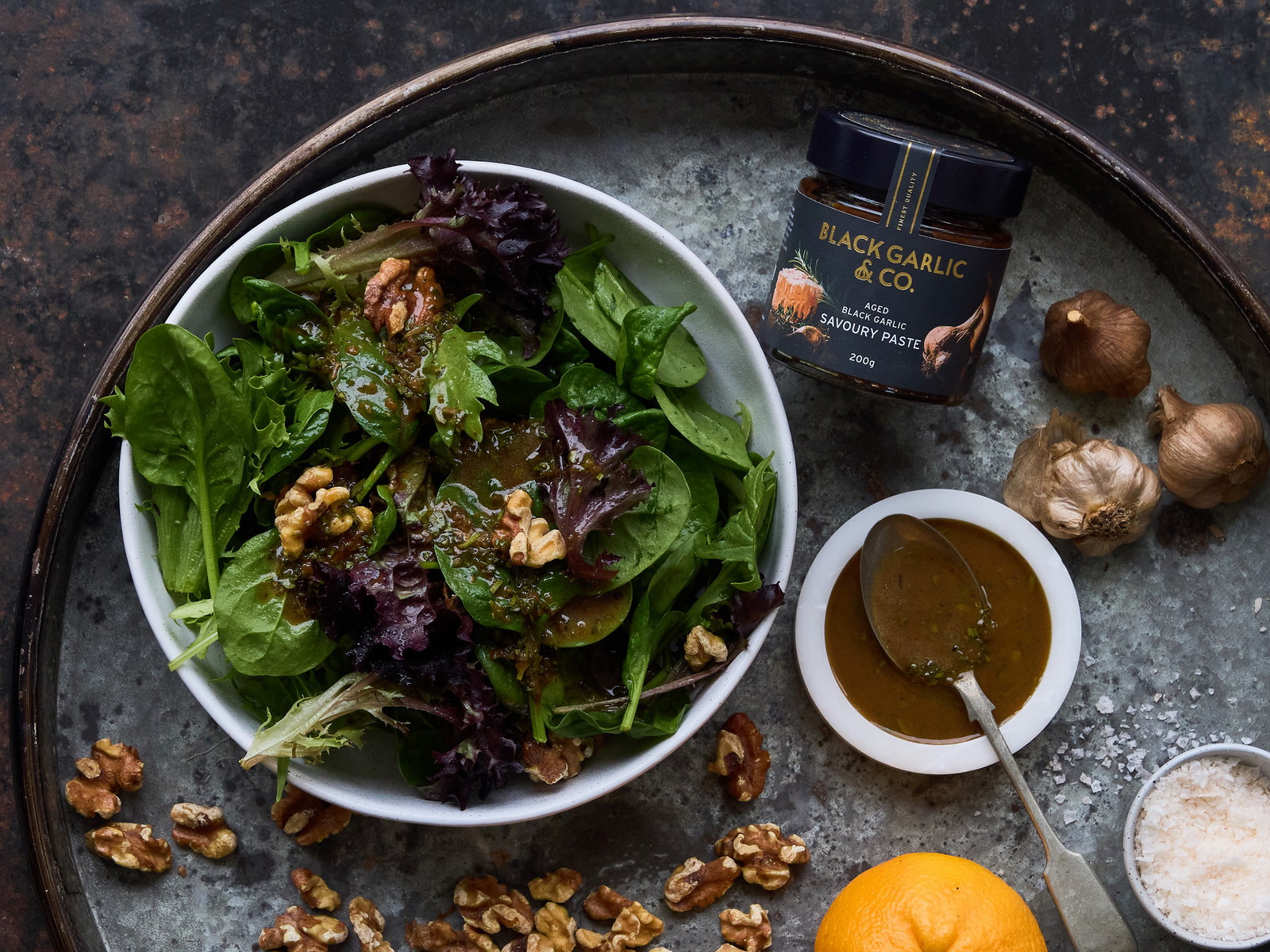 Aged Black Garlic and Orange Vinaigrette Aged Black Garlic and Orange Vinaigrette