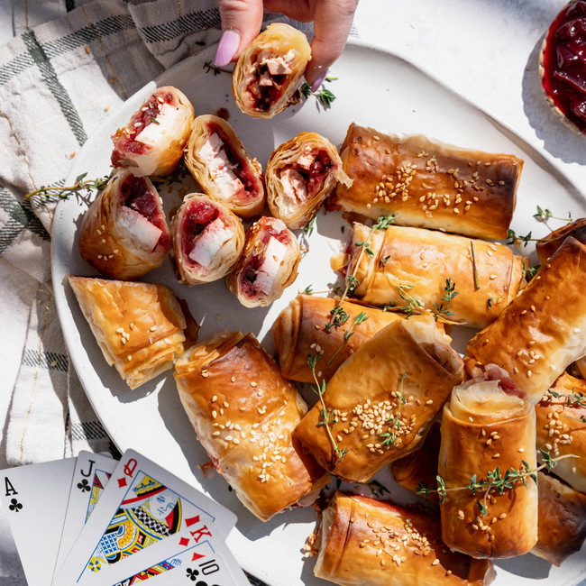 Image of Beetroot & Feta Filo Cigars 