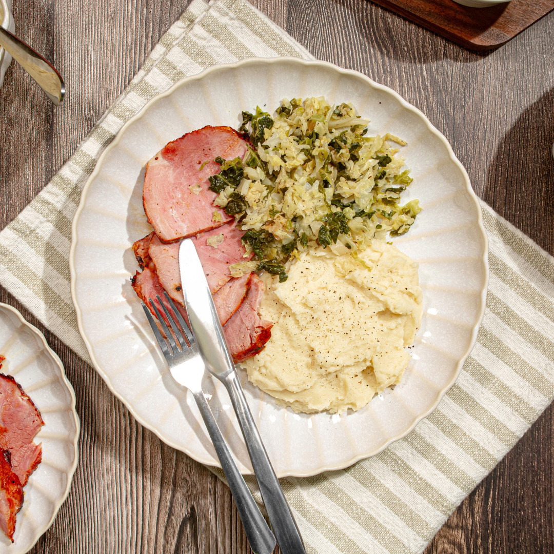 Gammon, Cabbage & Mash