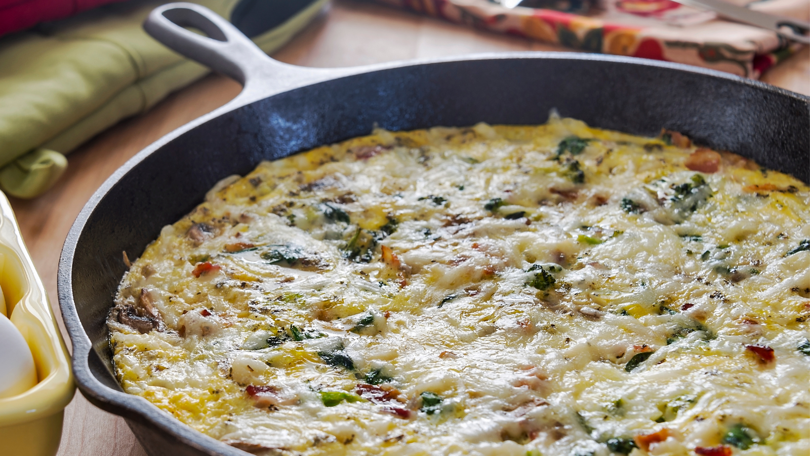 Image of Potato, Leek, Bacon and Aged Cheddar Frittata