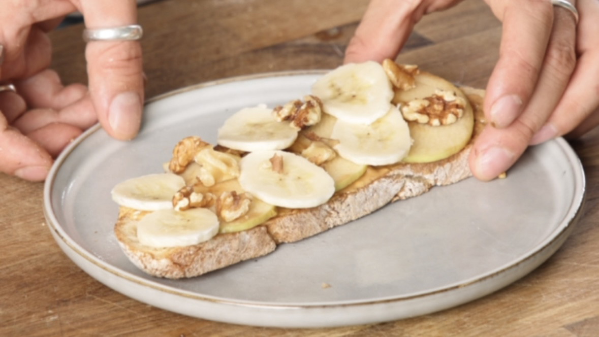 Image of Pickled Apple, Banana and Peanut Butter Toasst