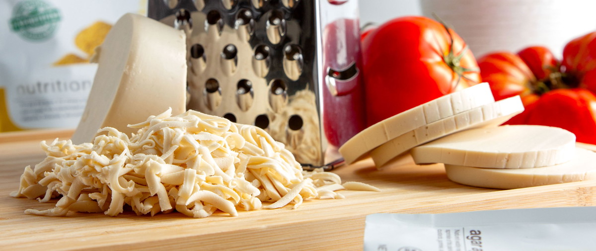 shreddable and meltable NOTzarella cheese