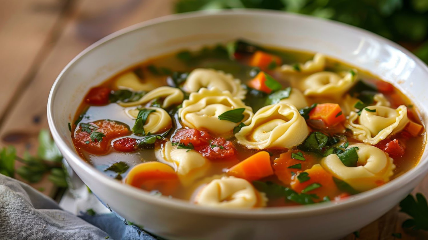 Image of Tortellini & Vegetable Soup Recipe